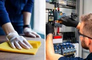 Cleaning Desk and Electrical Engineer