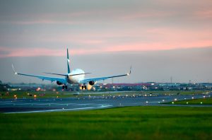 Airplane Landing at Airport