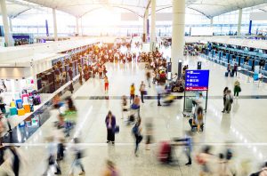 Passengers at Busy Airport