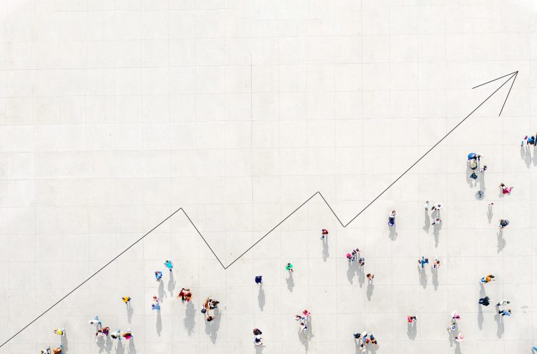 Reopen Responsibly: A Guide for Safe and Healthy Workplaces Crowd of People in Reopen Growth Graph