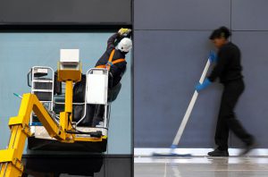 Window Cleaning Floor Cleaning Workers