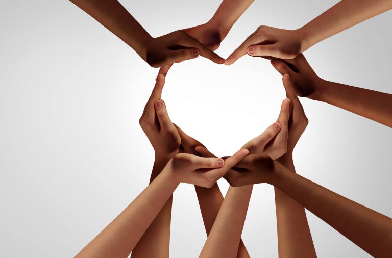 Unity Diversity Heart Shaped Hands
