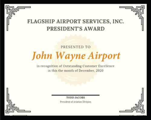 Airport Services Presidents Award