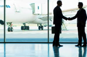 Shaking Hands in Airport