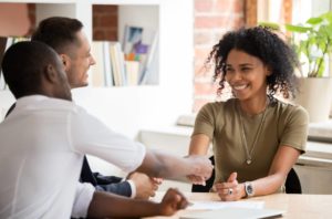 Recruiting Manager Shaking Hands with New Employee