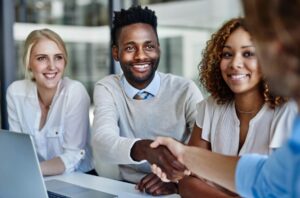 Shake Hands with Happy Employee