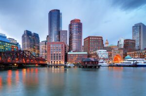 Downtown Boston Skyline Pier