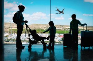 Family at Airport with Luggage