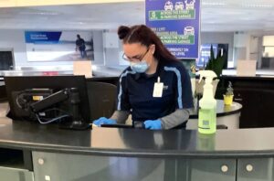 Janitor Cleaning Kiosk Desk