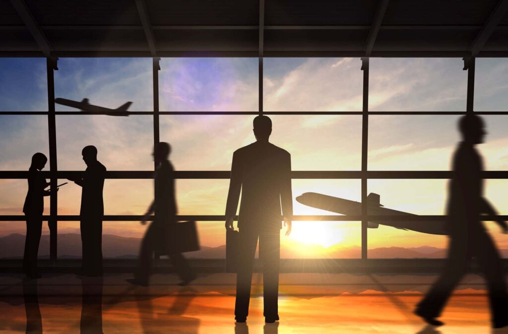 Businessman Silhouette in Airport