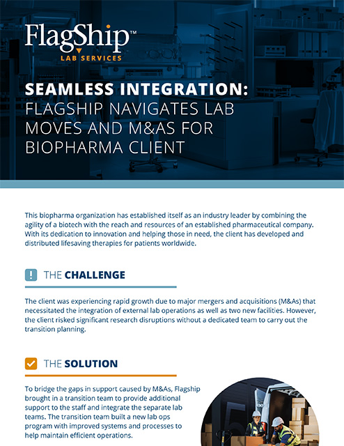 Seamless Integration: Flagship Navigates Lab Moves and M&As for Biopharma Client Integration Lab Moves Client Story