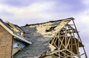 Roof of House Hit by Tornado