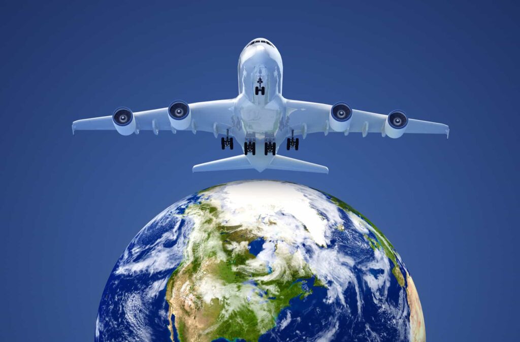 Airplane Traveling the Globe