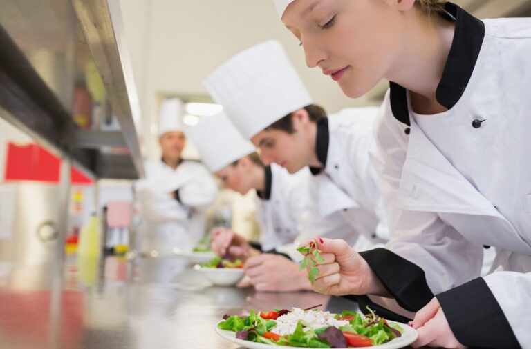 Culinary Chef Finishing Salad