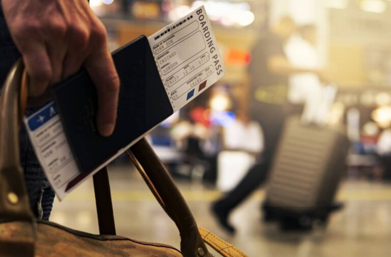 Airport Passenger with Boarding Pass