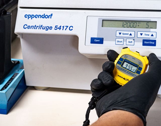 Calibrate Centrifuge with Stopwatch