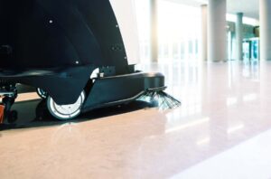 Close-Up of Robot Floor Cleaner